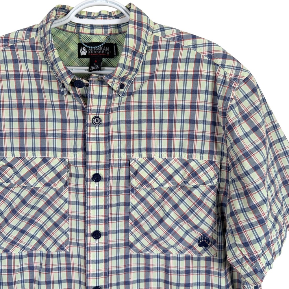 Alaskan Hardgear Hiking Shirt Mens L‎ Colorful Plaid Short Sleeve Coolmax read
